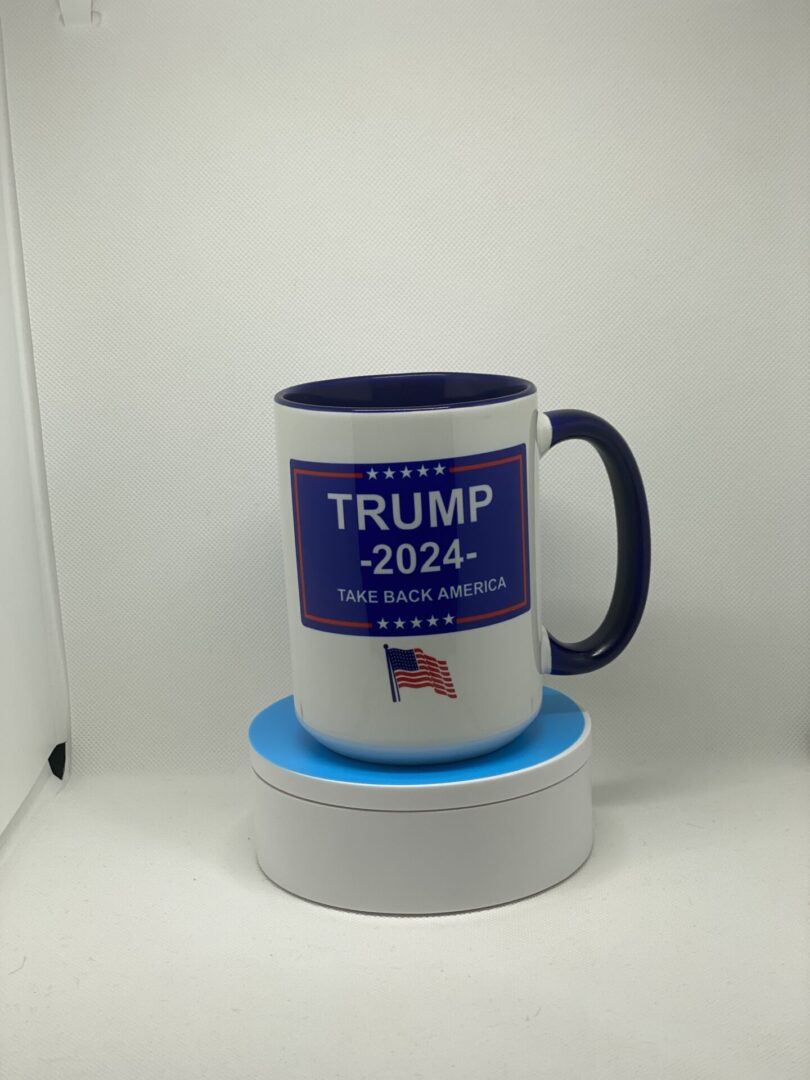 A cup that says trump 2 0 2 4 on it.