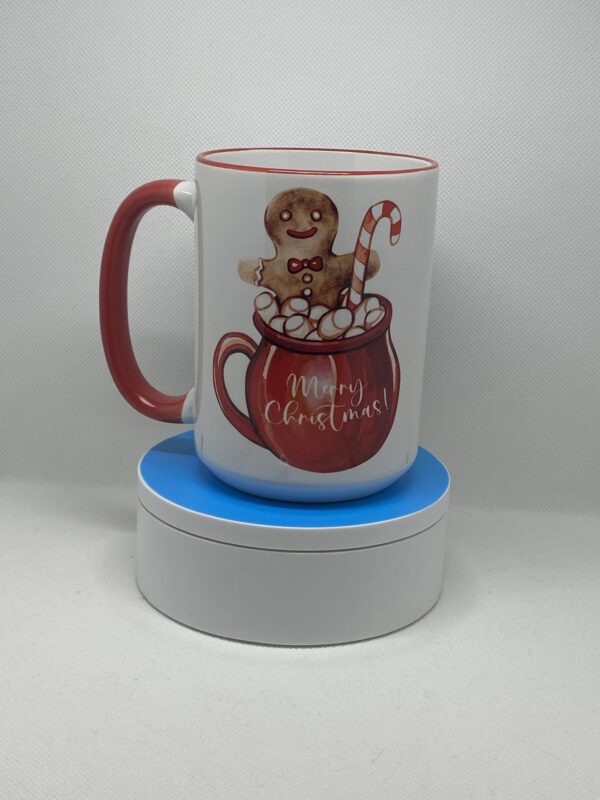 A mug with a teddy bear in the middle of it