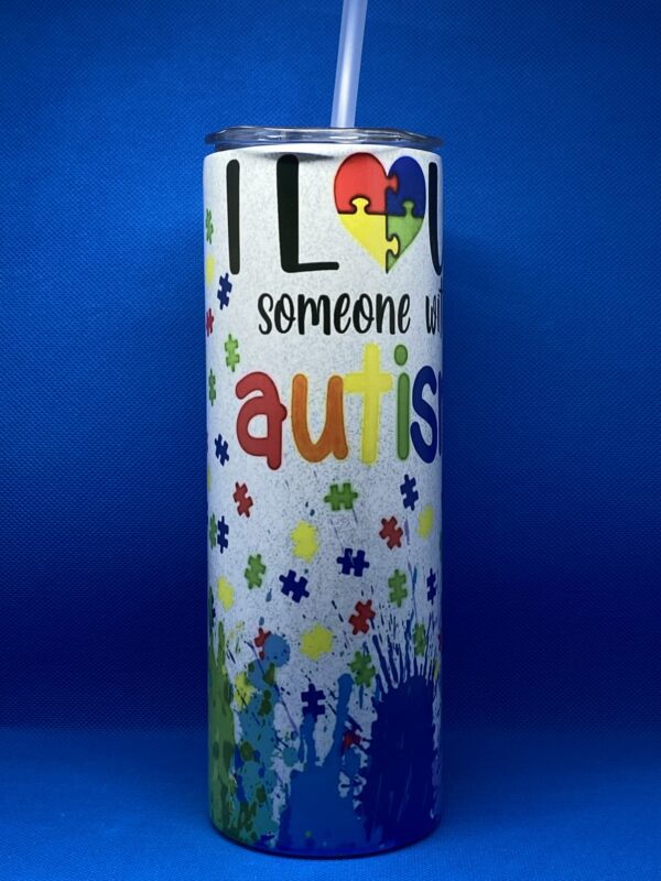 A candle that says i love someone with autism