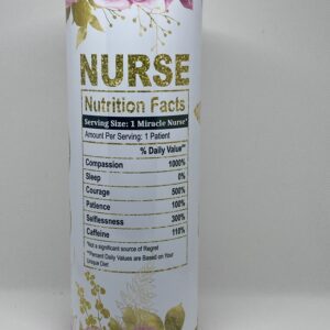 A bottle of nurse nutrition facts on the side.