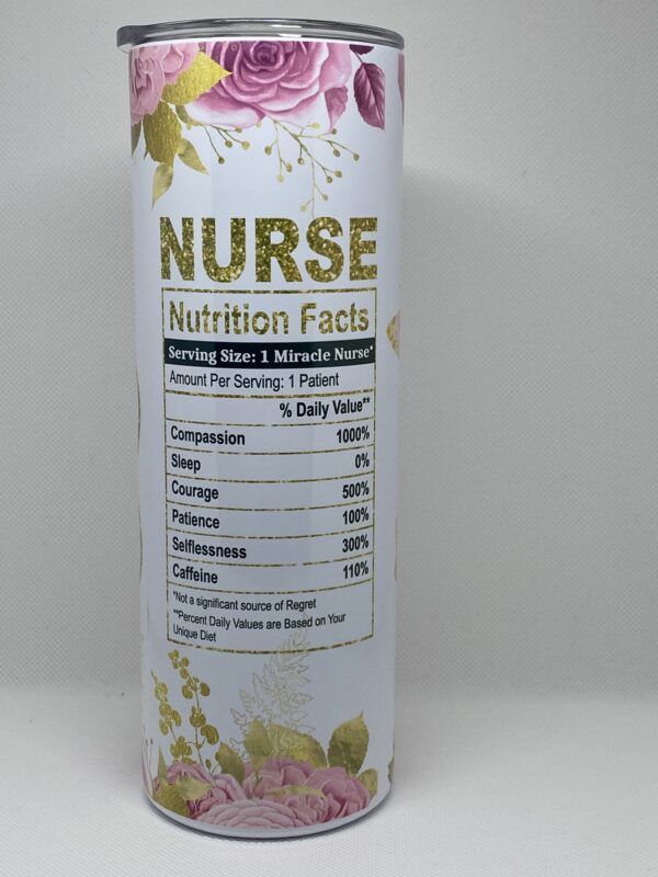 A bottle of nurse nutrition facts on the side.