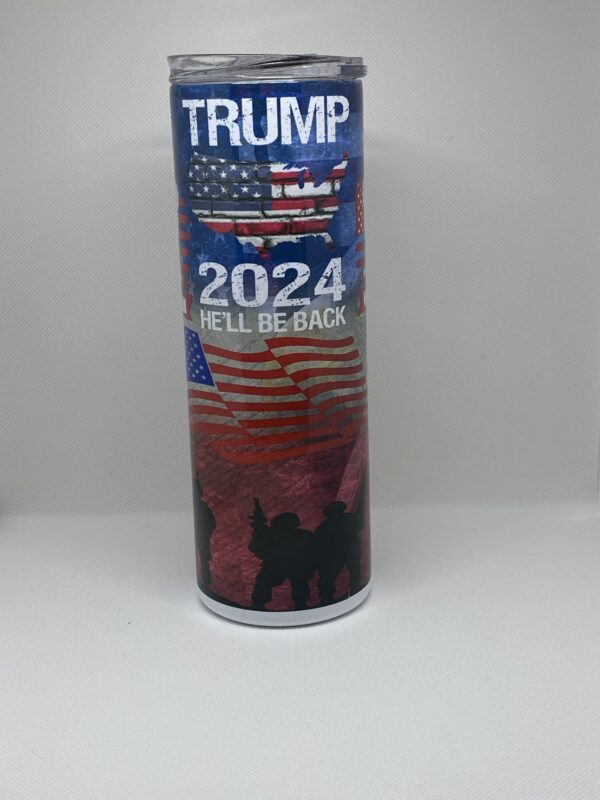 A candle that says trump 2 0 2 4 hell be back