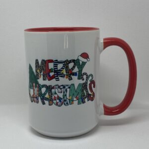 A mug that has the words " merry christmas ".