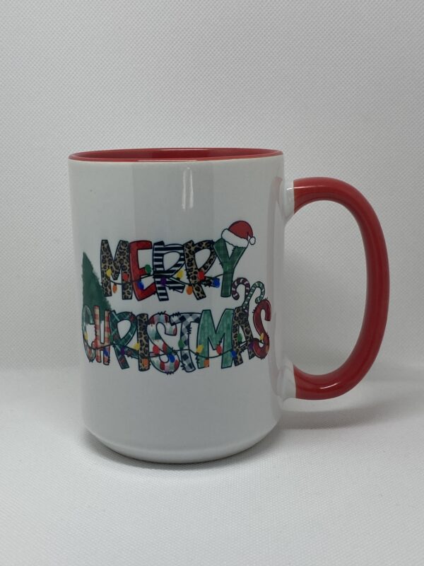 A mug that has the words " merry christmas ".